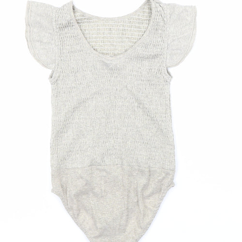 Zara Girls Gold Polyester Unitard One-Piece Size 11 Years Snap