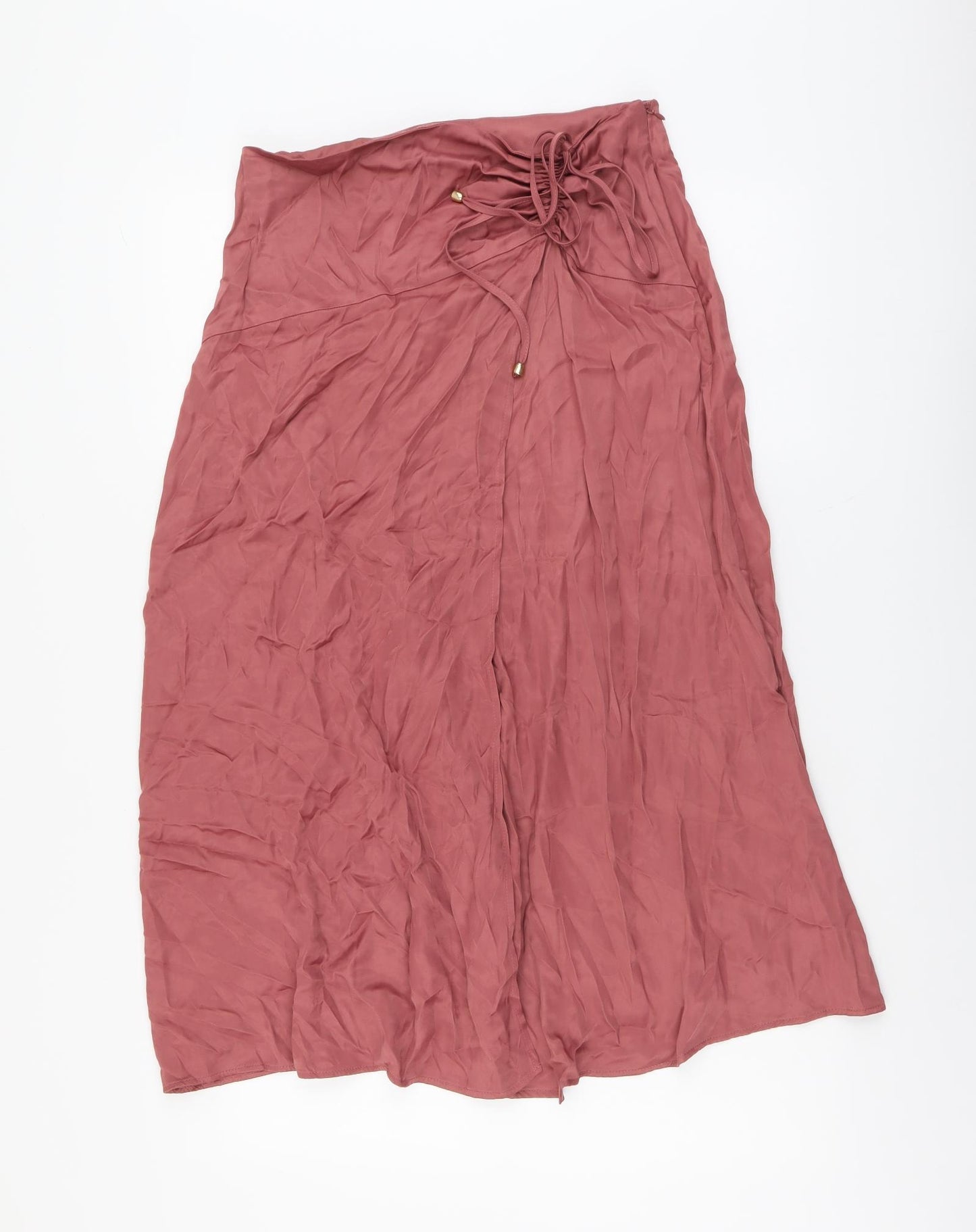 Zara Womens Pink Polyester Peasant Skirt Size M Zip
