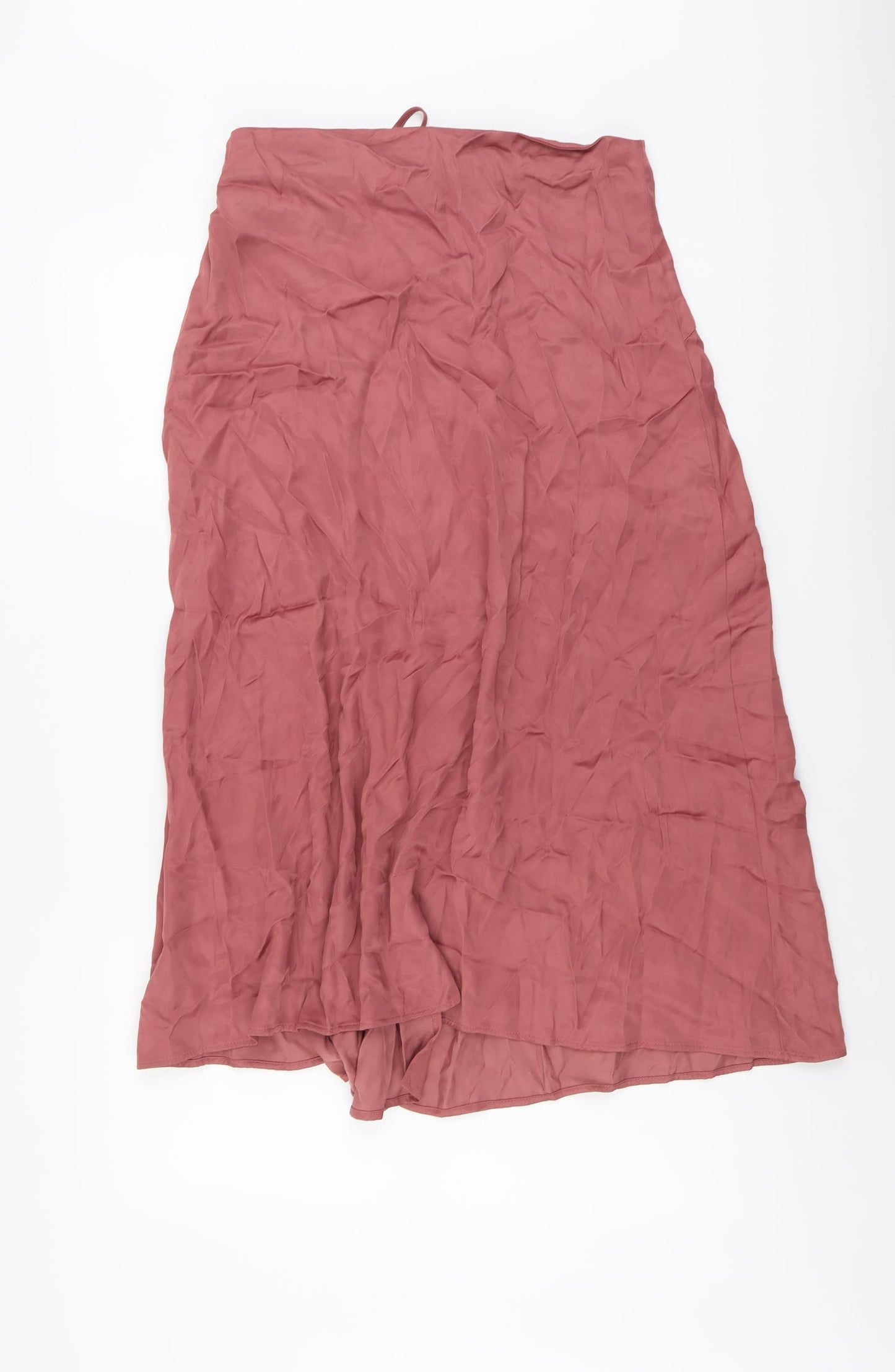 Zara Womens Pink Polyester Peasant Skirt Size M Zip