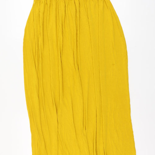 Boohoo Womens Yellow Viscose Maxi Size 16 Off the Shoulder Pullover