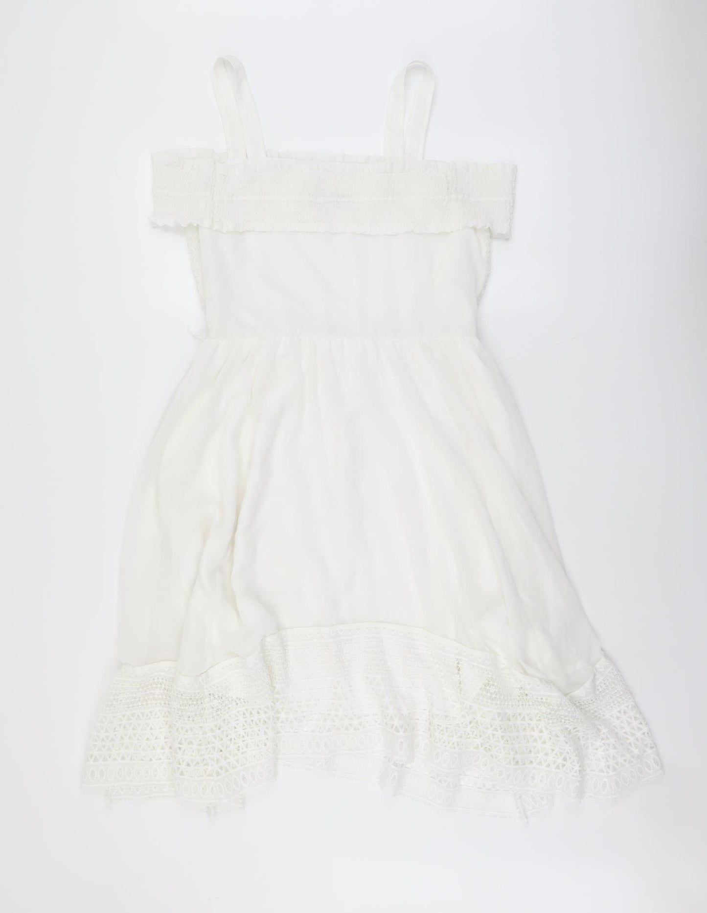 Coast Womens White Polyester A-Line Size 14 Square Neck Pullover