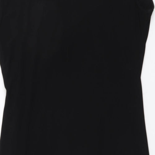 M&Co Womens Black Polyester T-Shirt Dress Size 14 Boat Neck Pullover