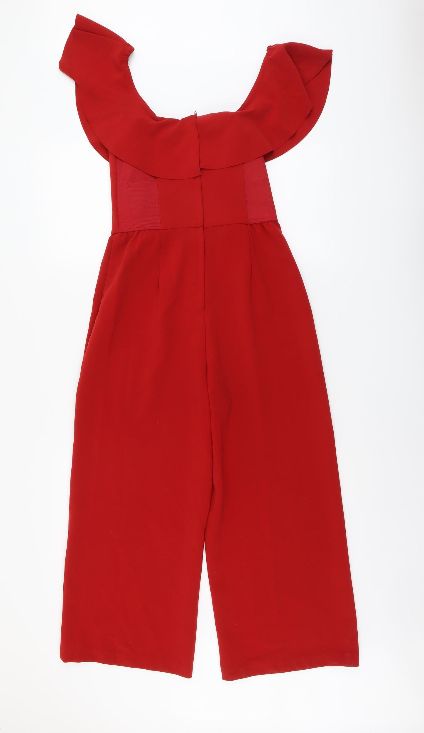H&M Womens Red Polyester Jumpsuit One-Piece Size M Zip