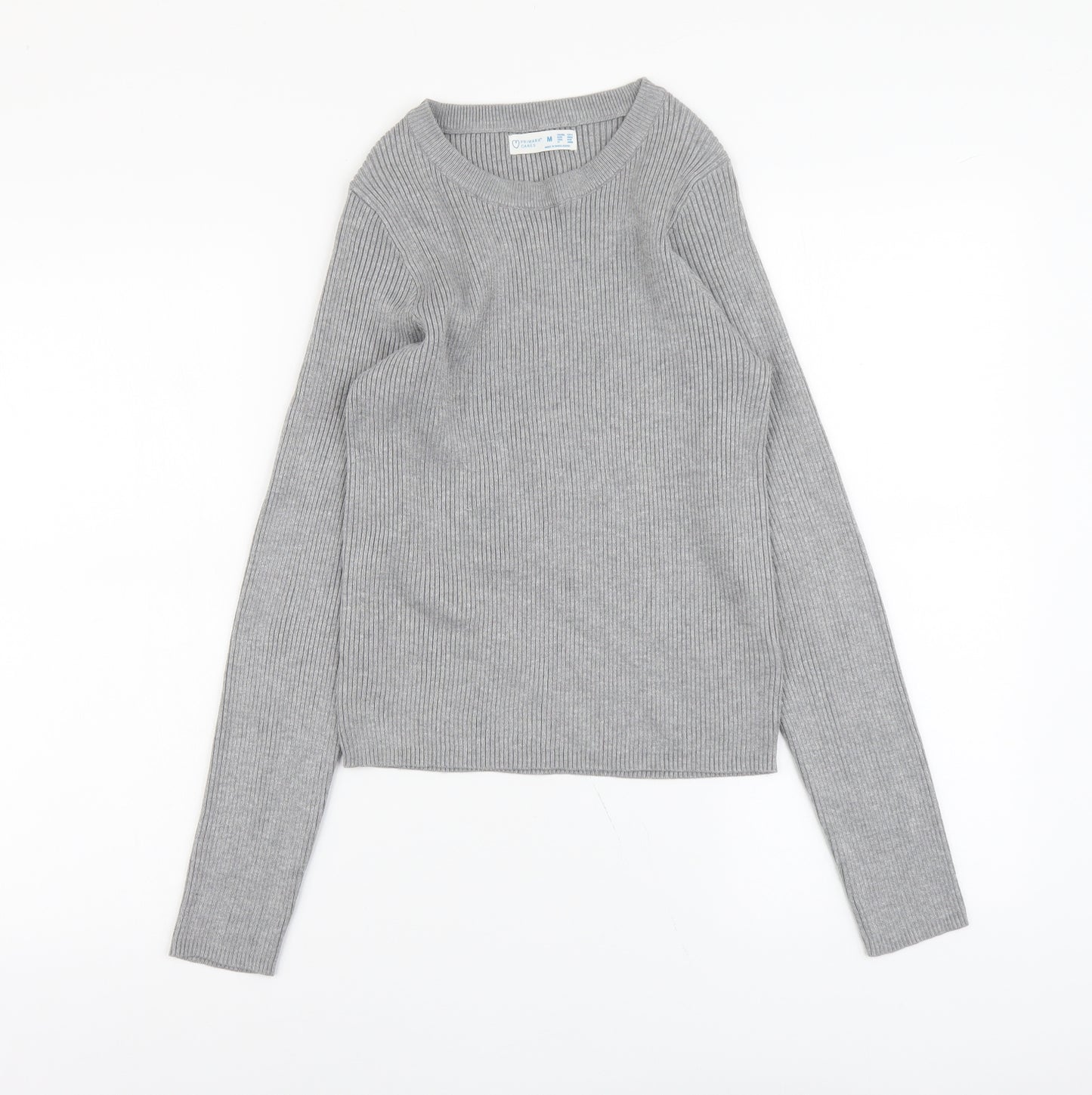 Primark Womens Grey Scoop Neck Viscose Pullover Jumper Size M
