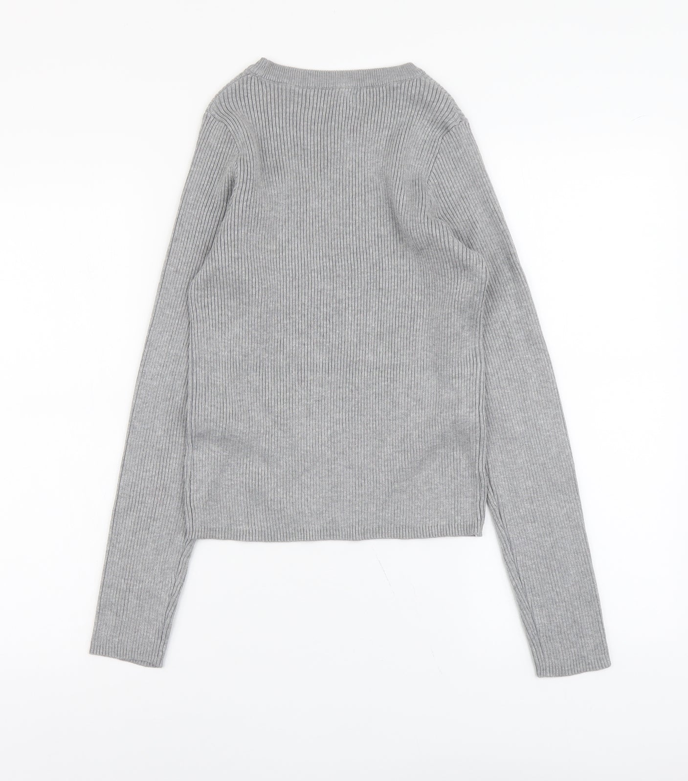 Primark Womens Grey Scoop Neck Viscose Pullover Jumper Size M