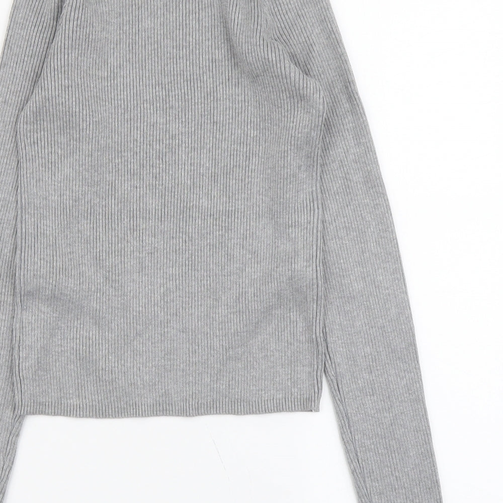 Primark Womens Grey Scoop Neck Viscose Pullover Jumper Size M