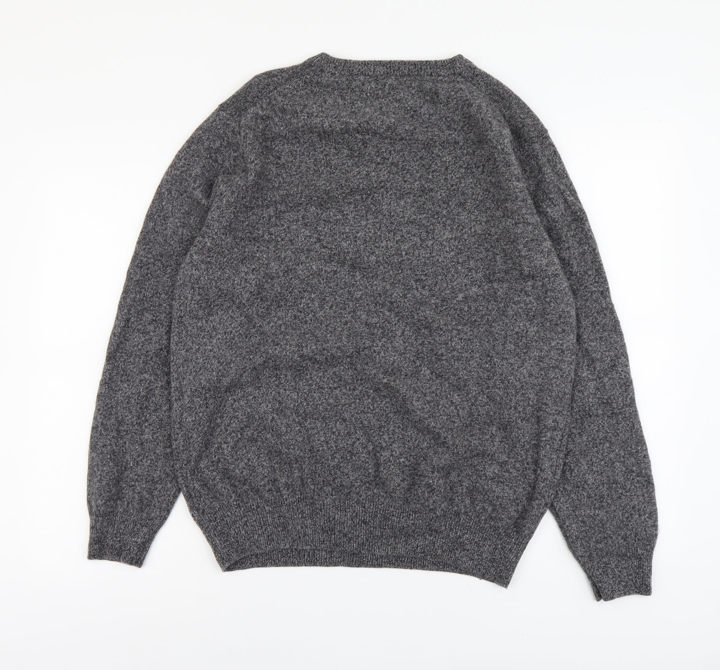 Marks and Spencer Mens Grey Round Neck Wool Pullover Jumper Size XL Long Sleeve