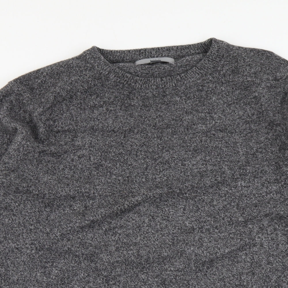 Marks and Spencer Mens Grey Round Neck Wool Pullover Jumper Size XL Long Sleeve