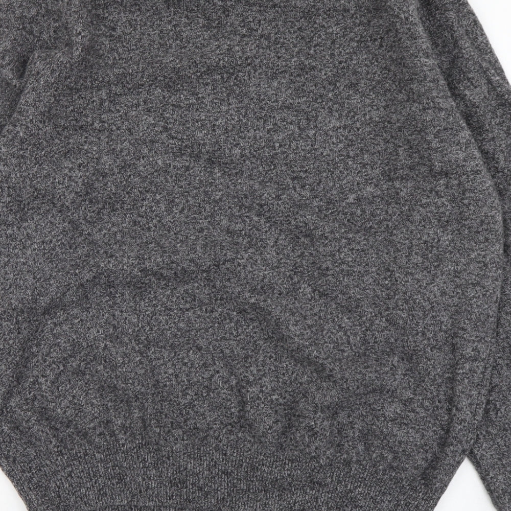 Marks and Spencer Mens Grey Round Neck Wool Pullover Jumper Size XL Long Sleeve