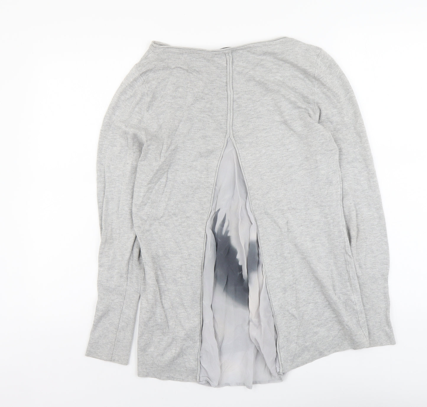 Mint Velvet Womens Grey Round Neck Viscose Pullover Jumper Size 10