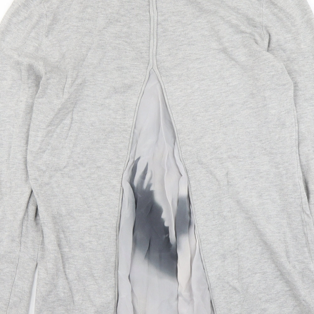 Mint Velvet Womens Grey Round Neck Viscose Pullover Jumper Size 10