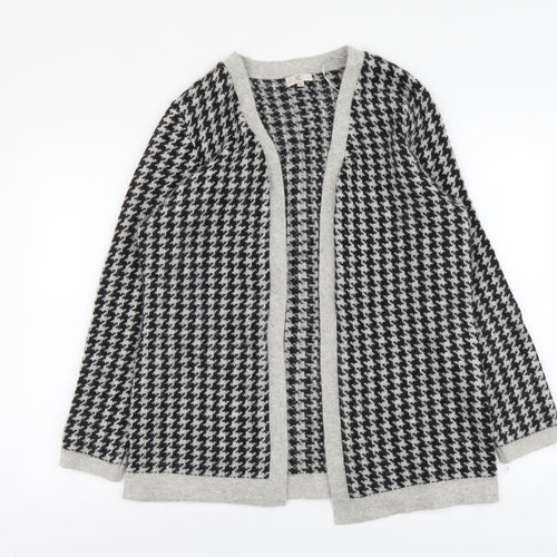 CC Womens Grey V-Neck Geometric Nylon Pullover Jumper Size L