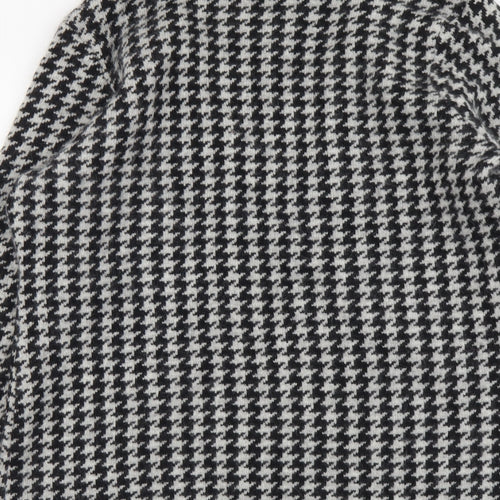 CC Womens Grey V-Neck Geometric Nylon Pullover Jumper Size L