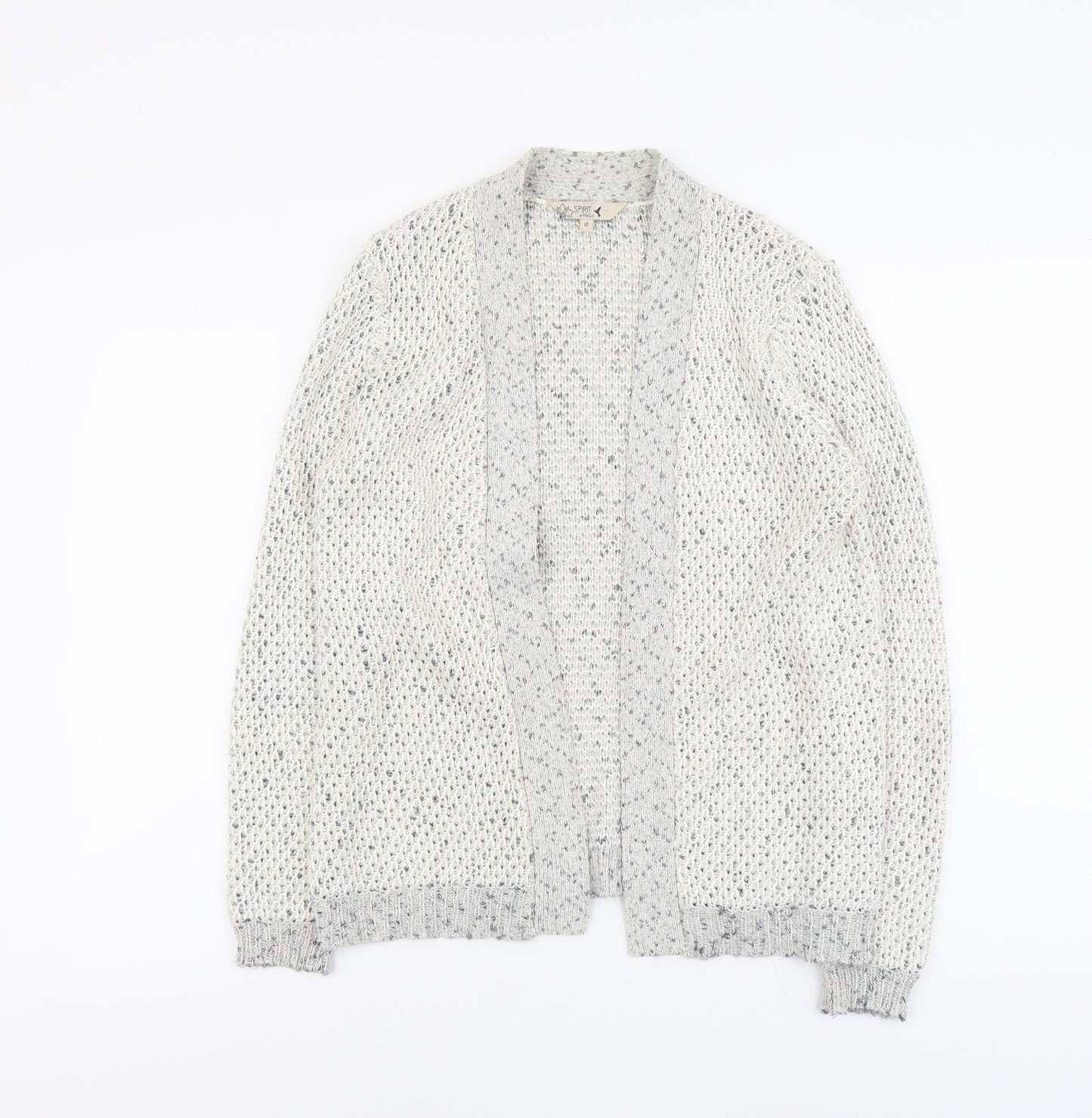 M&Co Womens Grey V-Neck Acrylic Cardigan Jumper Size 12
