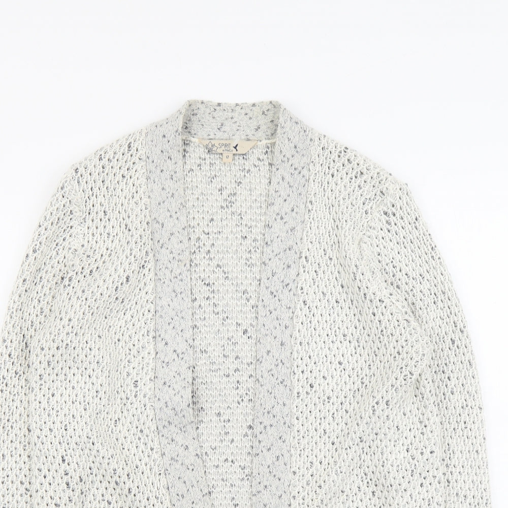M&Co Womens Grey V-Neck Acrylic Cardigan Jumper Size 12