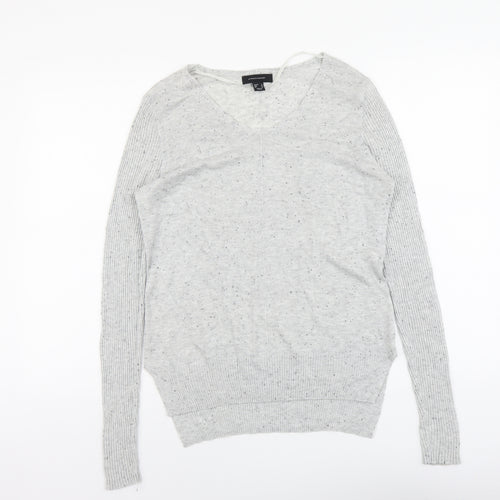Atmosphere Womens Grey V-Neck Acrylic Pullover Jumper Size 8