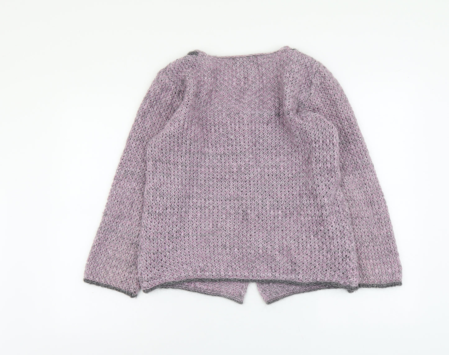 Roisin Mc Carthy Womens Purple Square Neck Acrylic Cardigan Jumper Size L