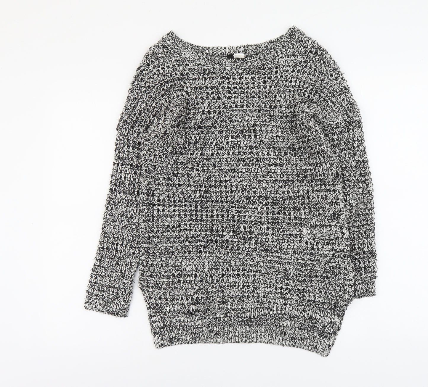 H&M Womens Grey Round Neck Acrylic Pullover Jumper Size S