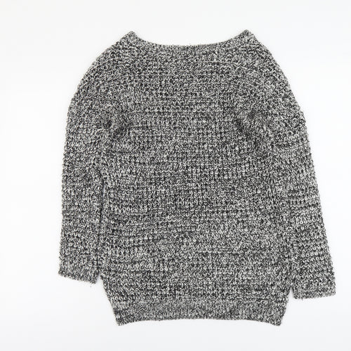 H&M Womens Grey Round Neck Acrylic Pullover Jumper Size S
