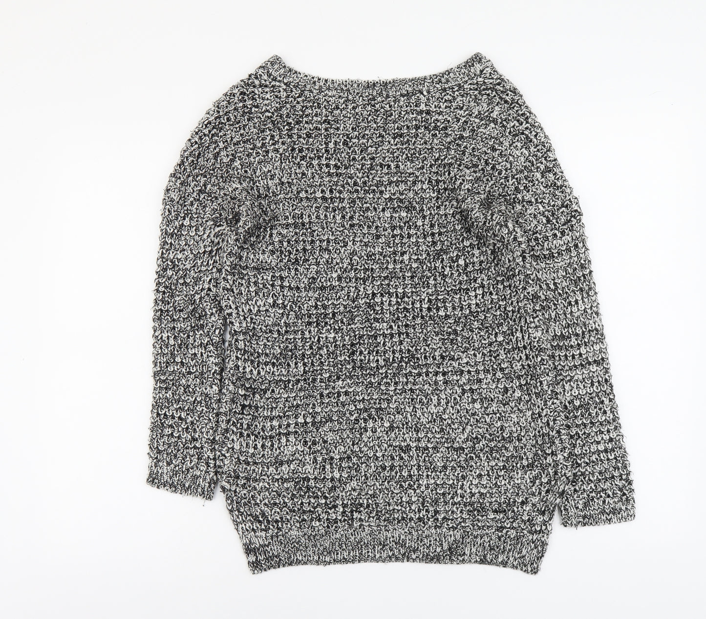 H&M Womens Grey Round Neck Acrylic Pullover Jumper Size S