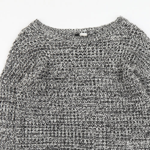 H&M Womens Grey Round Neck Acrylic Pullover Jumper Size S
