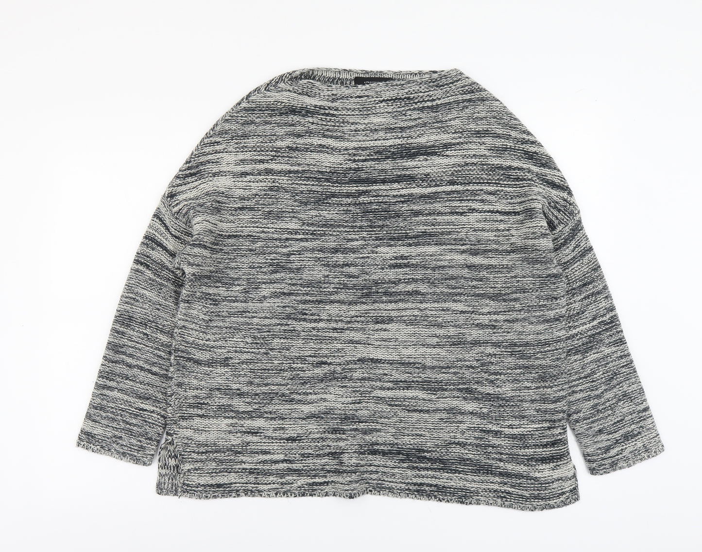 Atmosphere Womens Grey Round Neck Acrylic Pullover Jumper Size 12