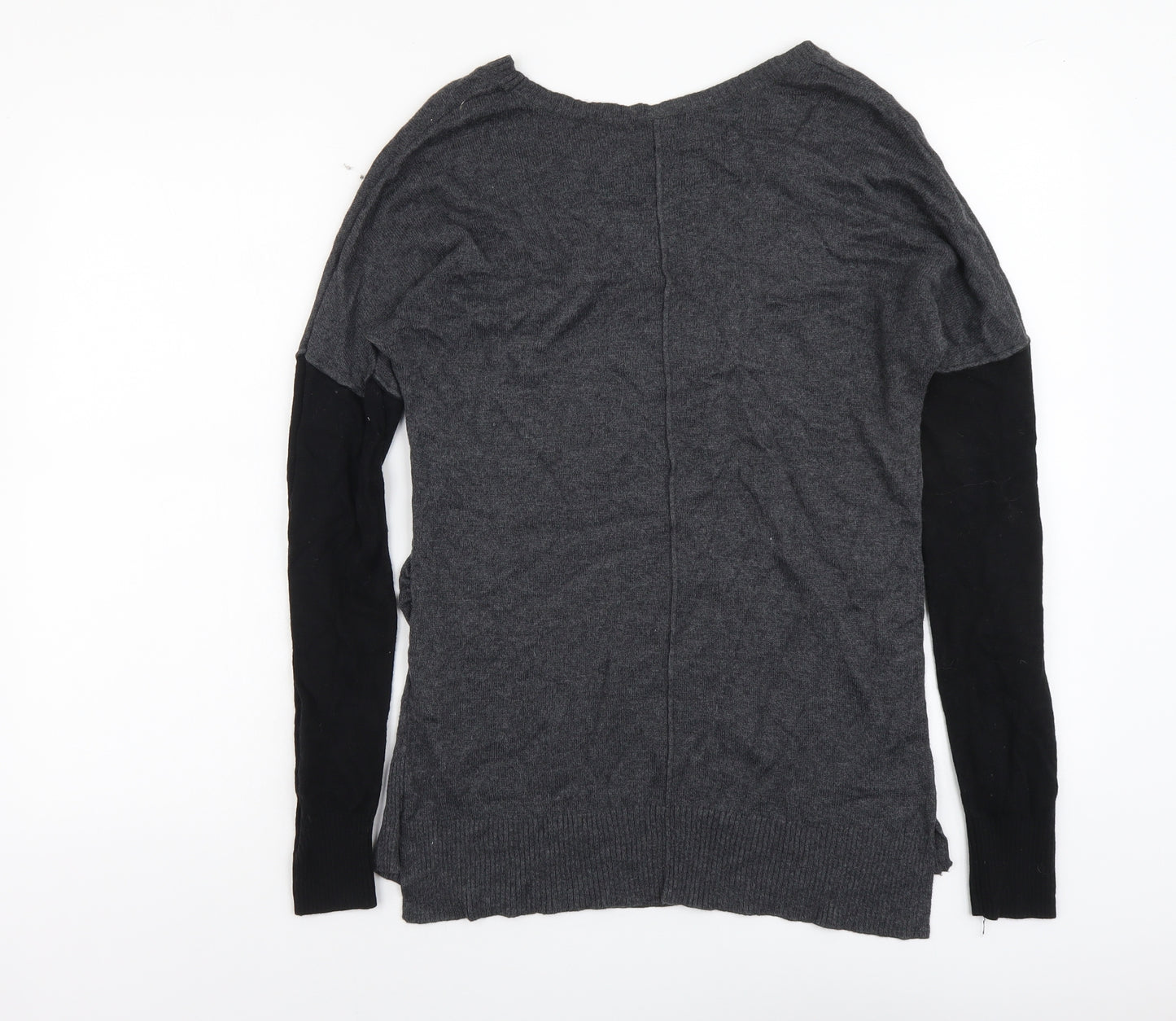 H&M Womens Grey Round Neck Viscose Pullover Jumper Size XS