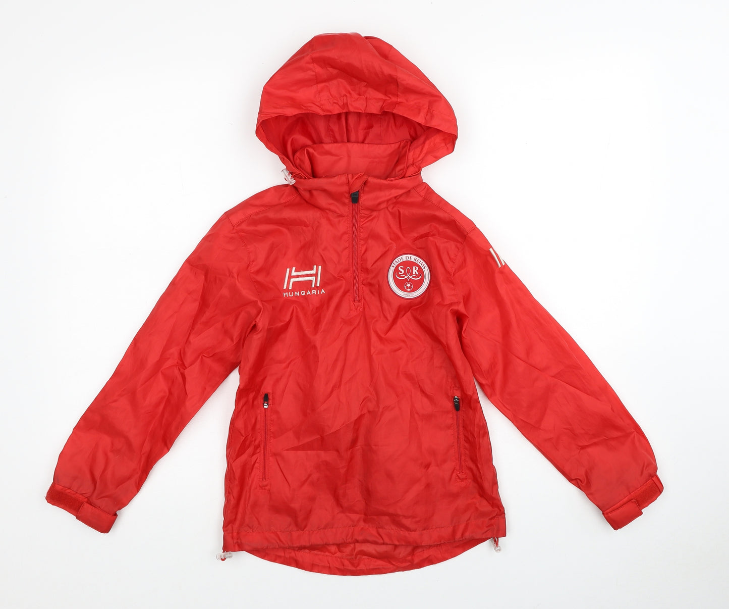 Hugaria Boys Red Rain Coat Jacket Size 8 Years Pullover