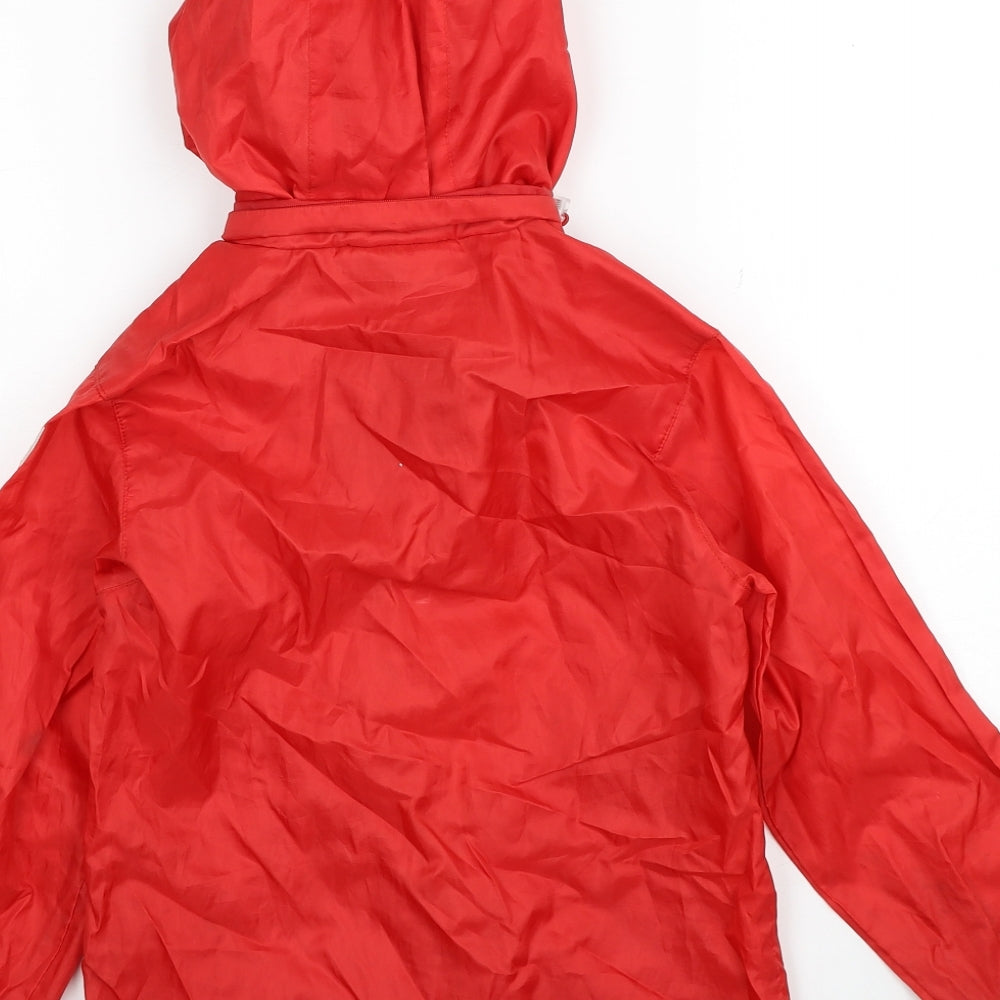 Hugaria Boys Red Rain Coat Jacket Size 8 Years Pullover