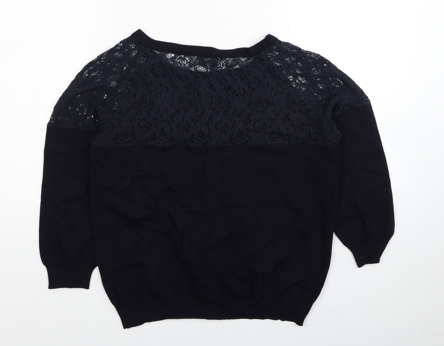 Arrae Womens Black Round Neck Viscose Cardigan Jumper Size 10