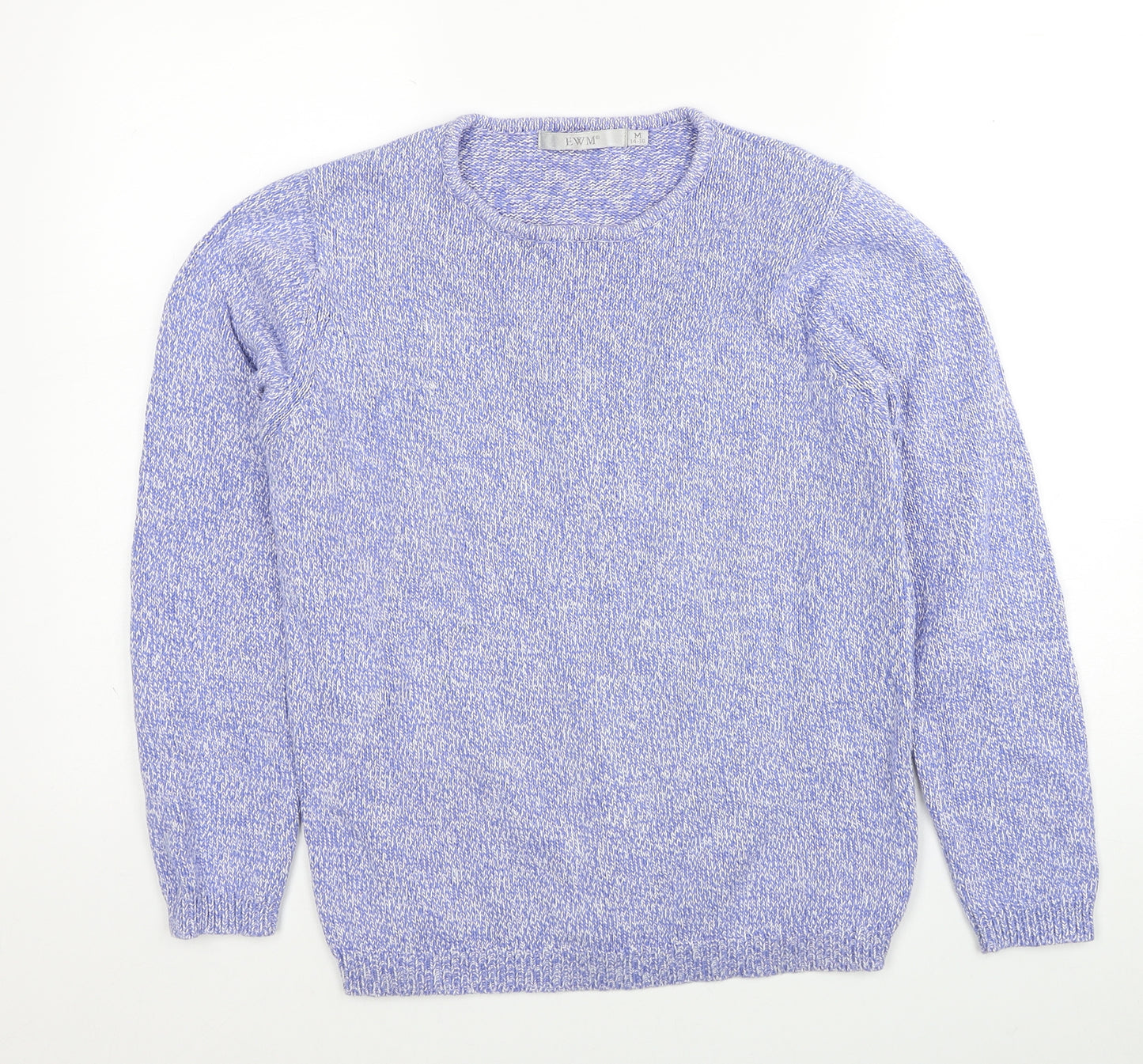 EWM Womens Purple Round Neck Cotton Pullover Jumper Size 14