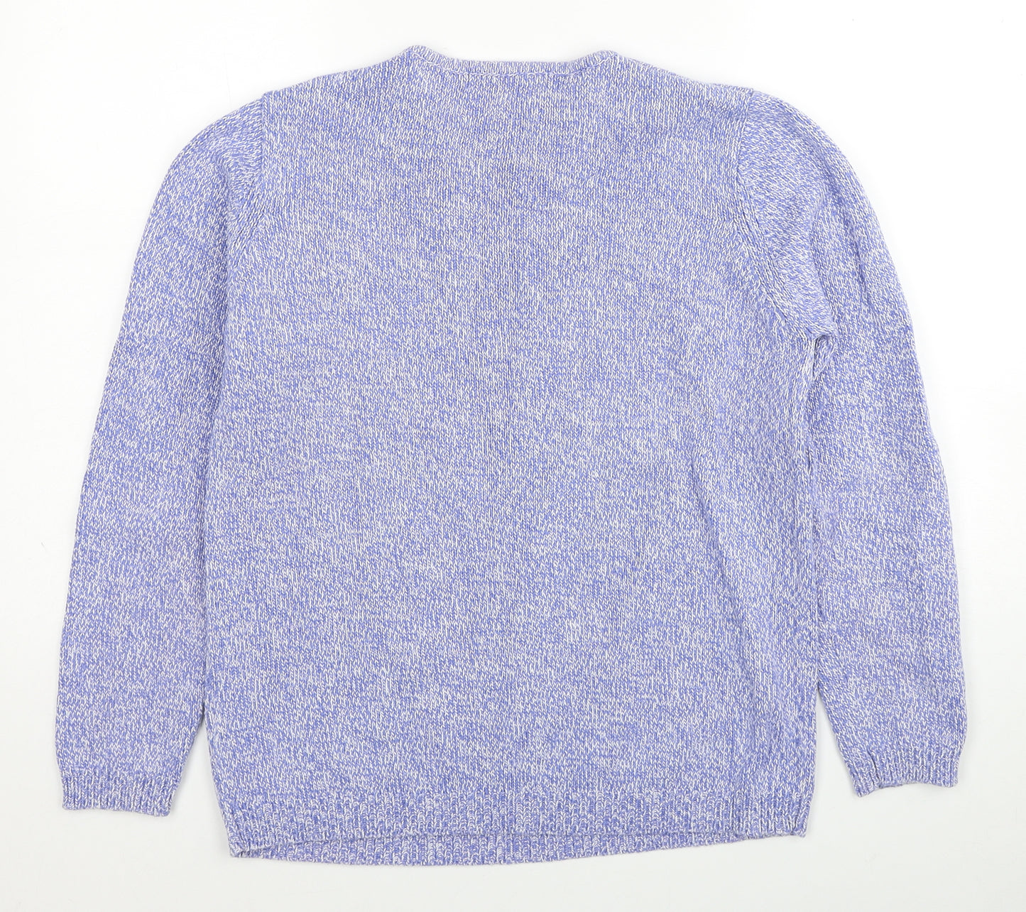 EWM Womens Purple Round Neck Cotton Pullover Jumper Size 14