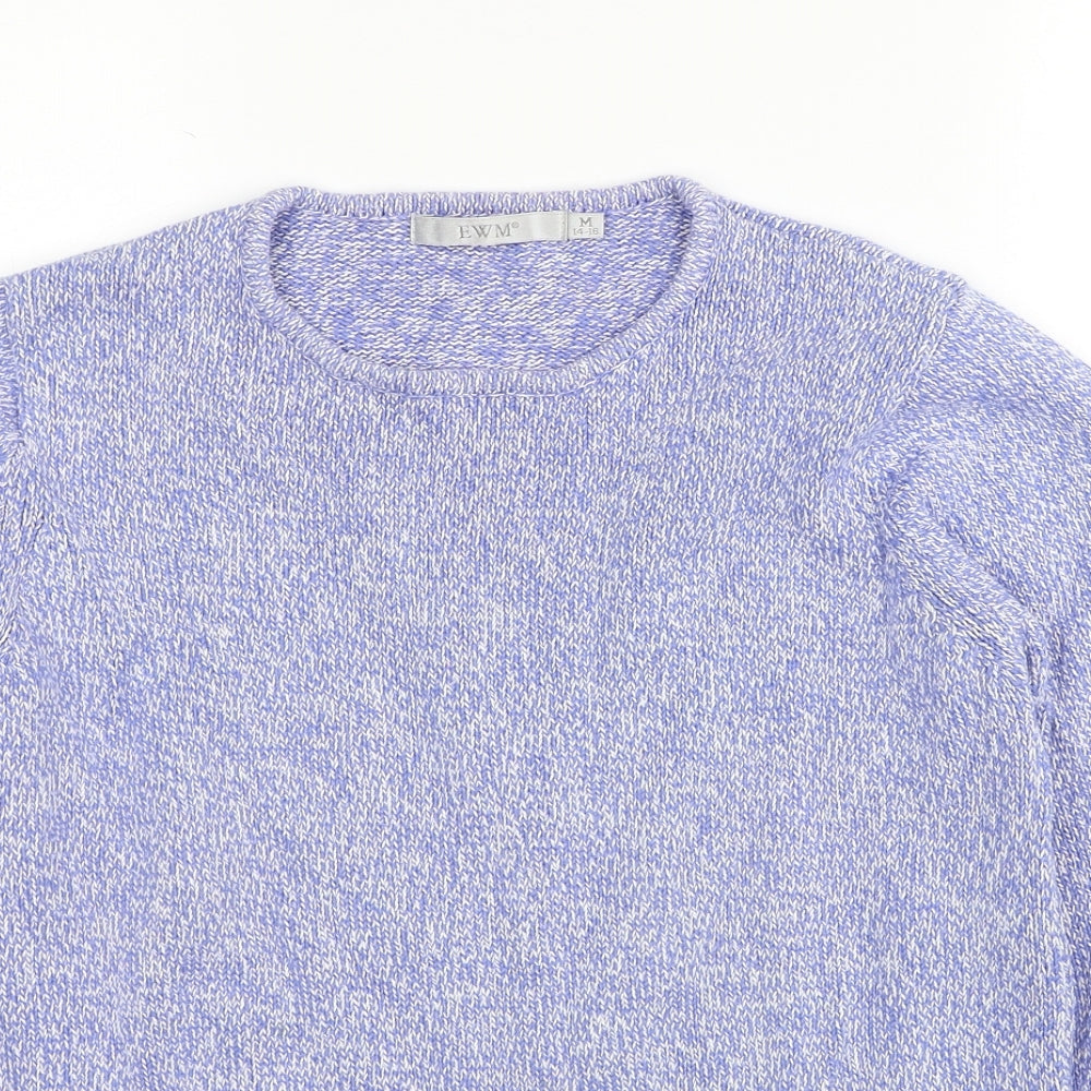 EWM Womens Purple Round Neck Cotton Pullover Jumper Size 14