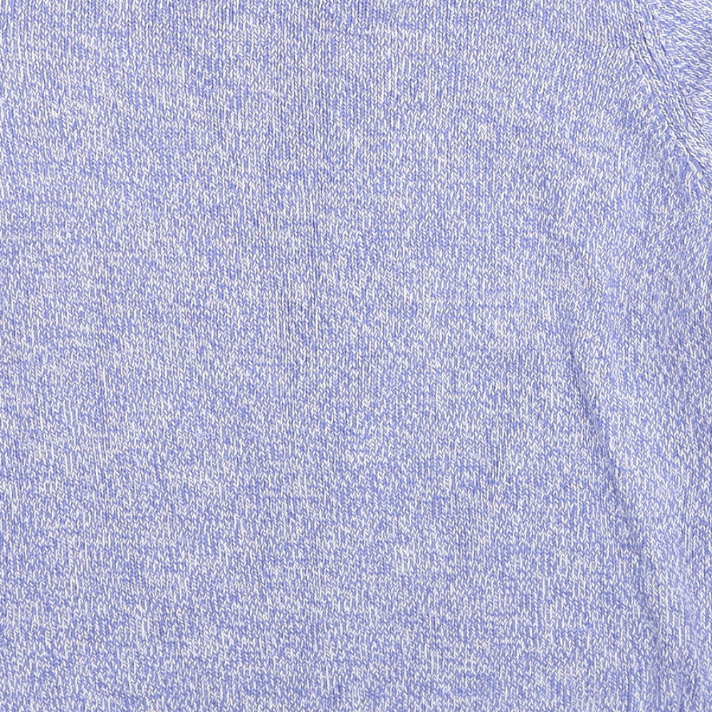 EWM Womens Purple Round Neck Cotton Pullover Jumper Size 14