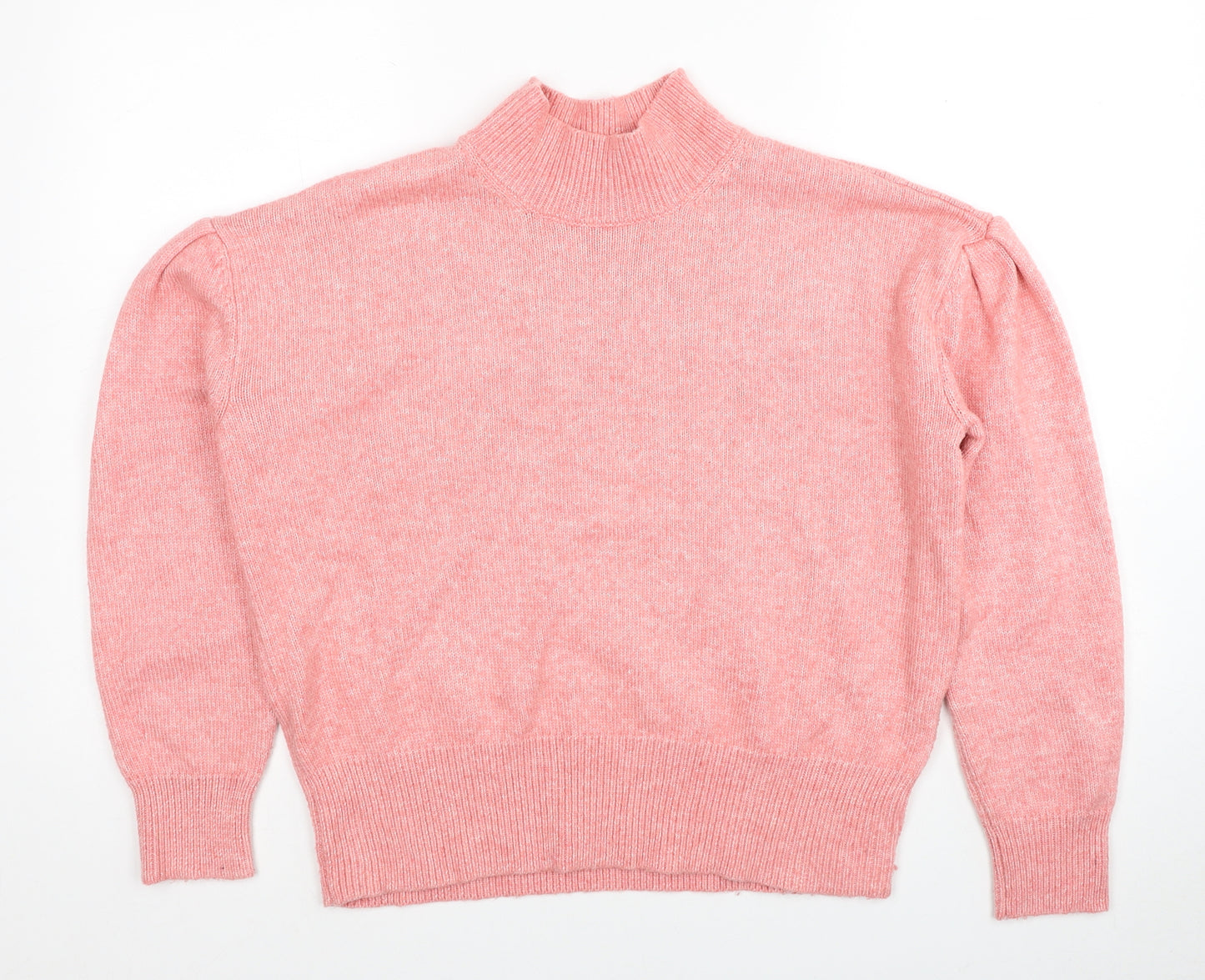 Marks and Spencer Womens Pink Roll Neck Polyester Pullover Jumper Size M