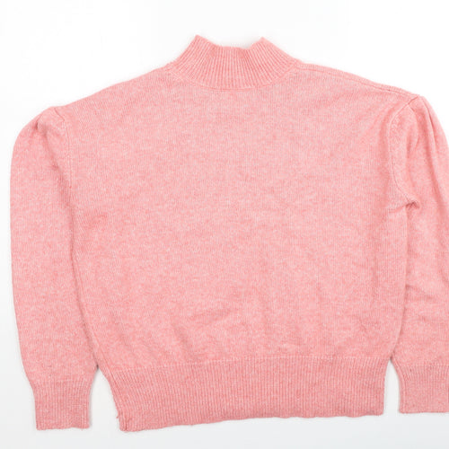 Marks and Spencer Womens Pink Roll Neck Polyester Pullover Jumper Size M