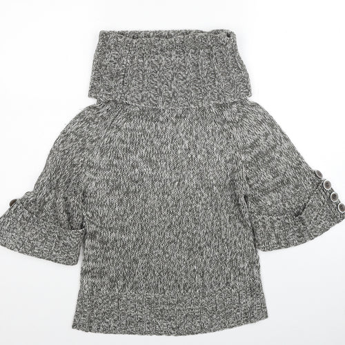 Silent Angels Womens Grey Round Neck Acrylic Pullover Jumper Size 10