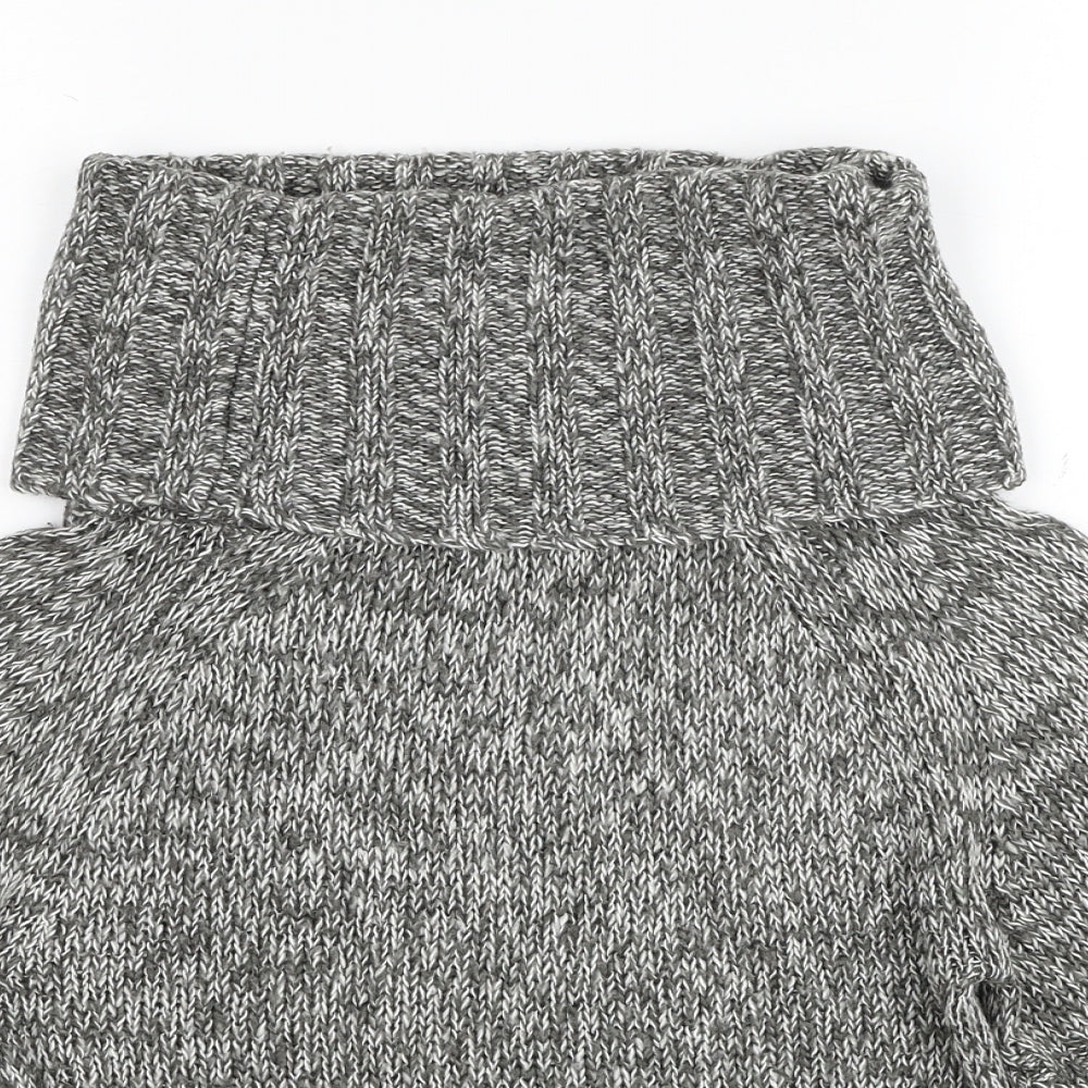 Silent Angels Womens Grey Round Neck Acrylic Pullover Jumper Size 10