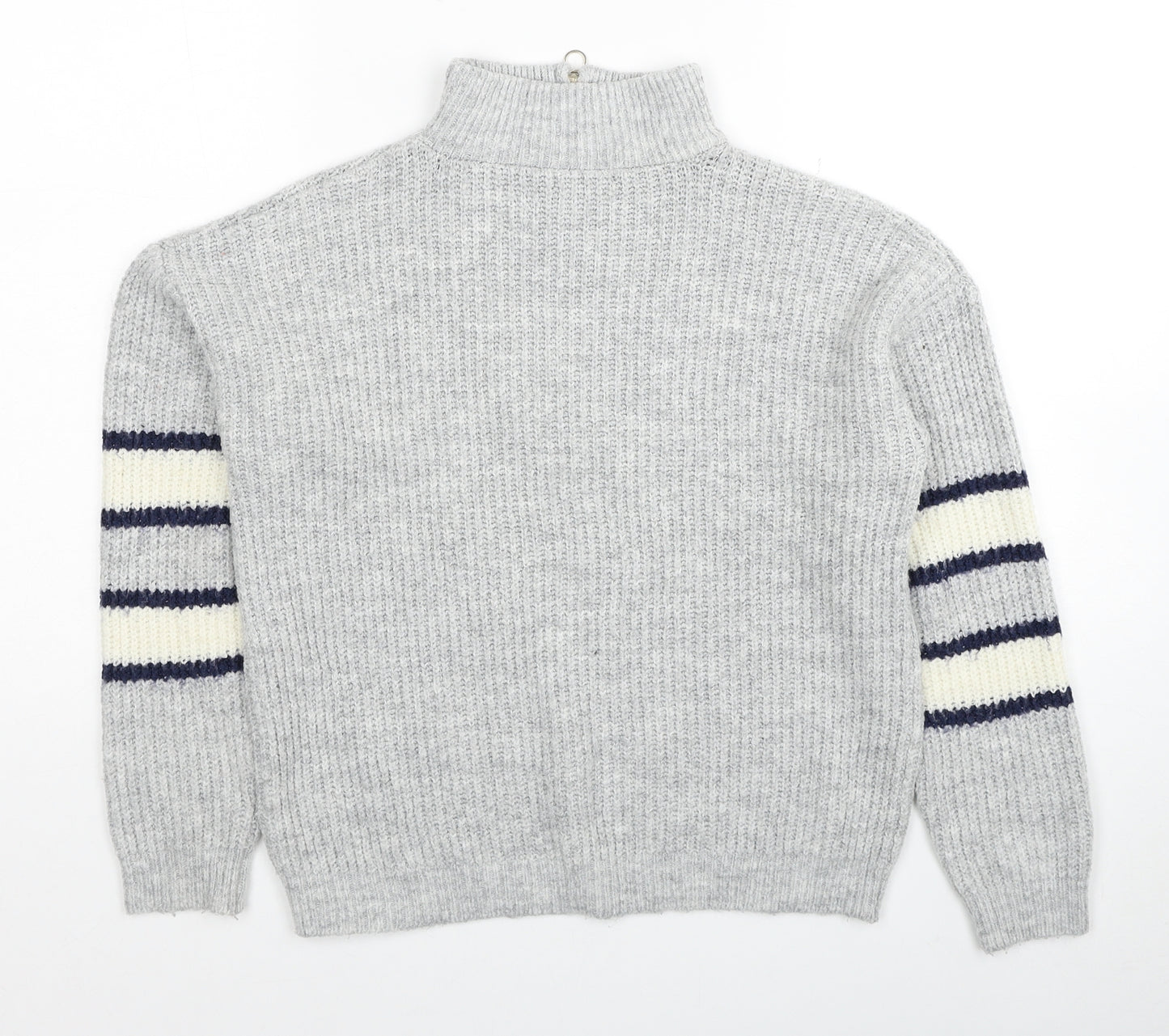 M&Co Girls Grey Halter Acrylic Pullover Jumper Size 12 Years Pullover