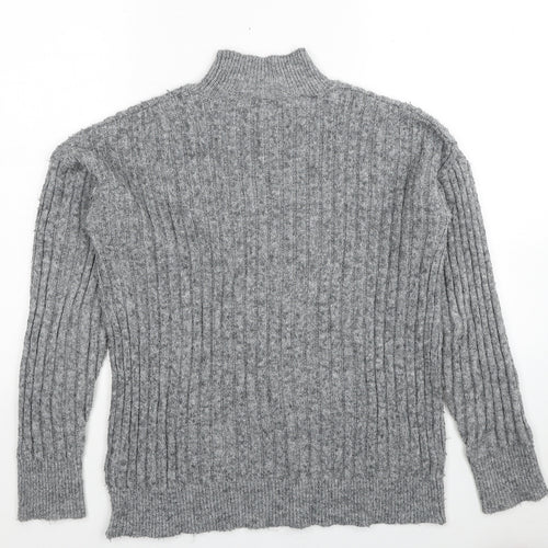 Primark Womens Grey Mock Neck Polyester Pullover Jumper Size 6