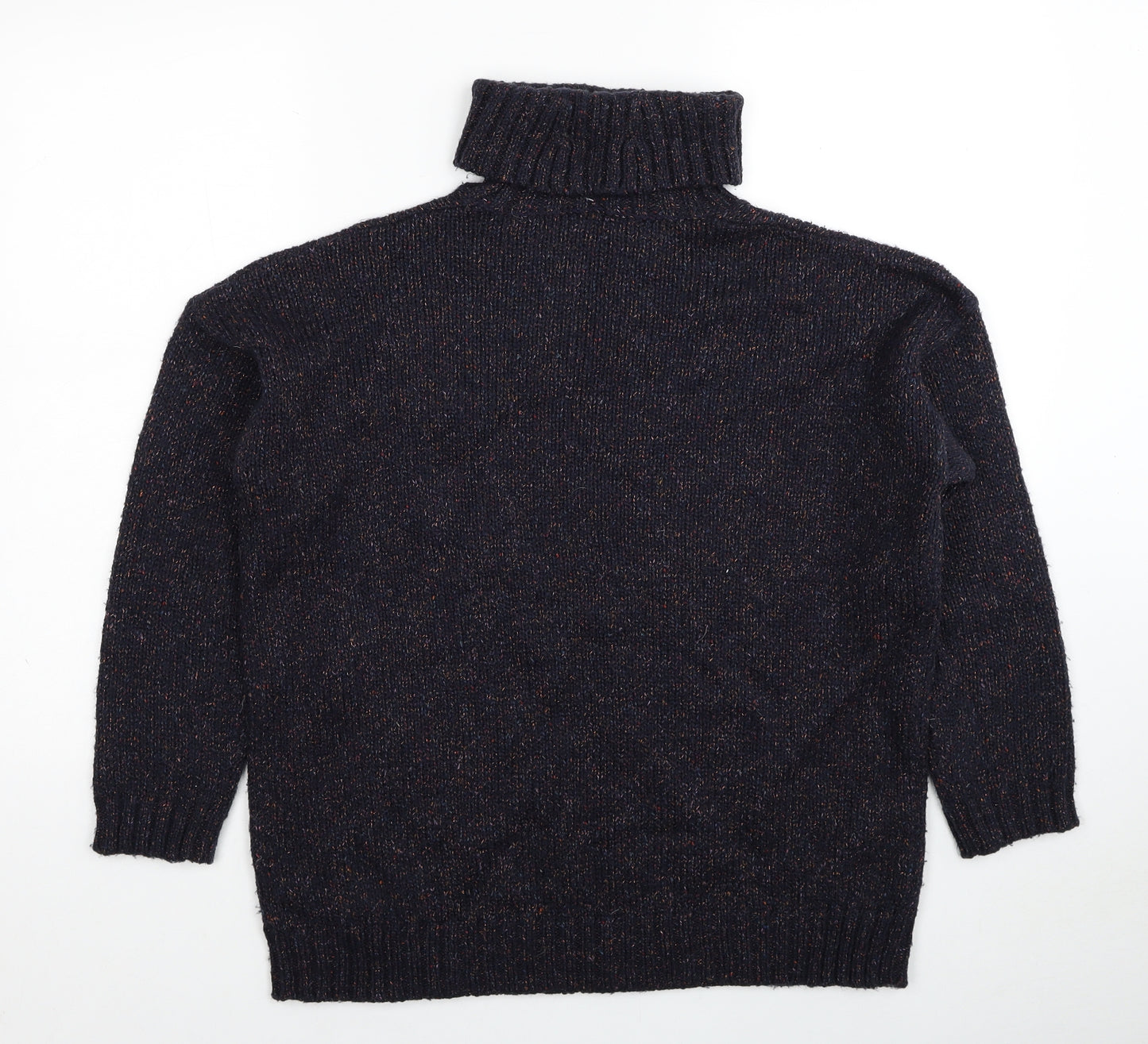 Marks and Spencer Womens Blue Roll Neck Acrylic Pullover Jumper Size 14