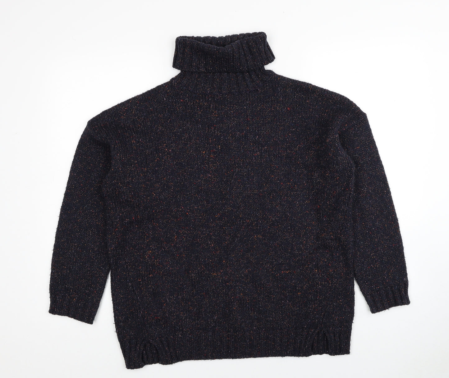 Marks and Spencer Womens Blue Roll Neck Acrylic Pullover Jumper Size 14