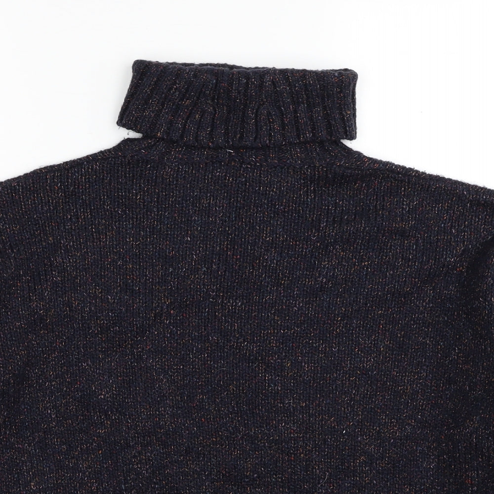 Marks and Spencer Womens Blue Roll Neck Acrylic Pullover Jumper Size 14