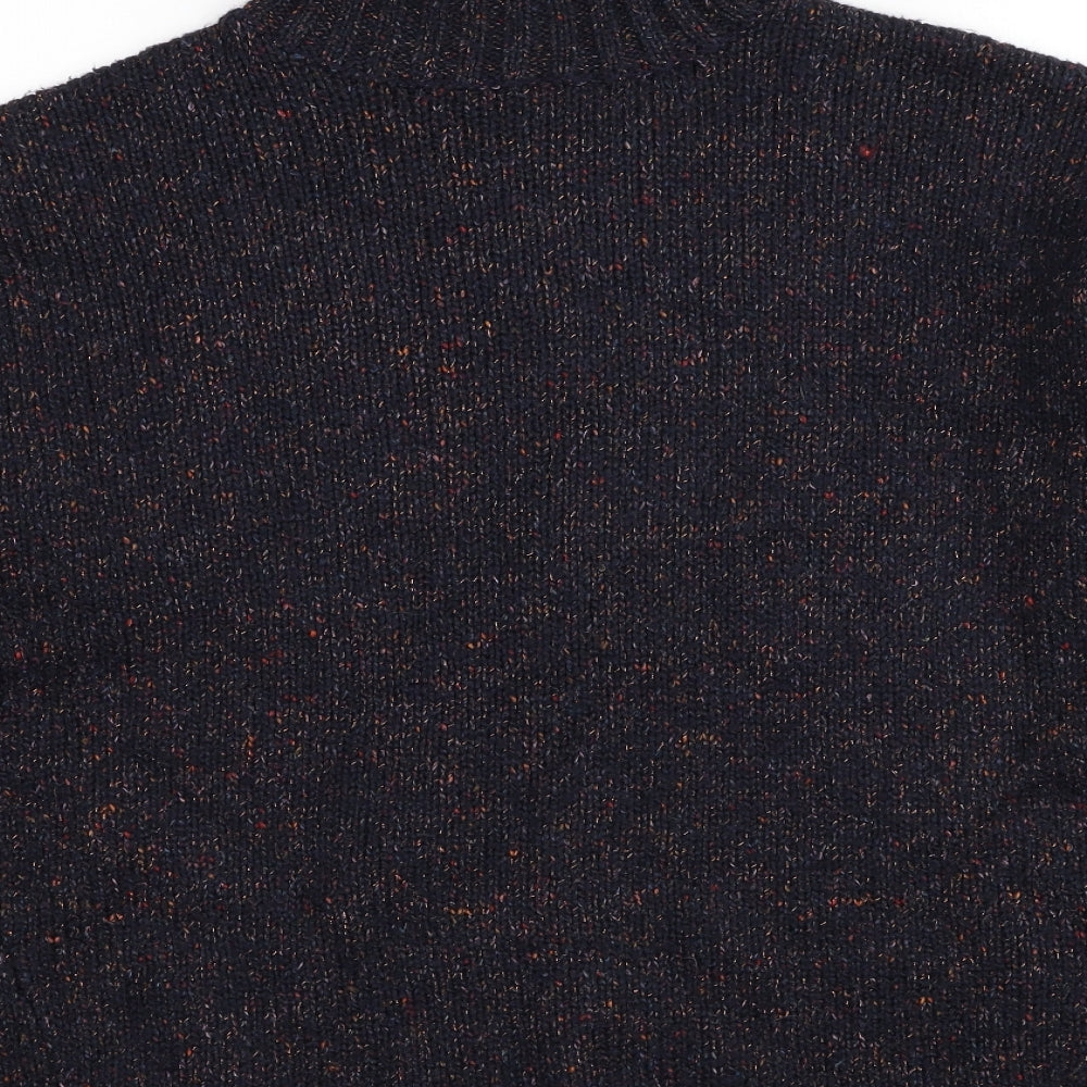 Marks and Spencer Womens Blue Roll Neck Acrylic Pullover Jumper Size 14