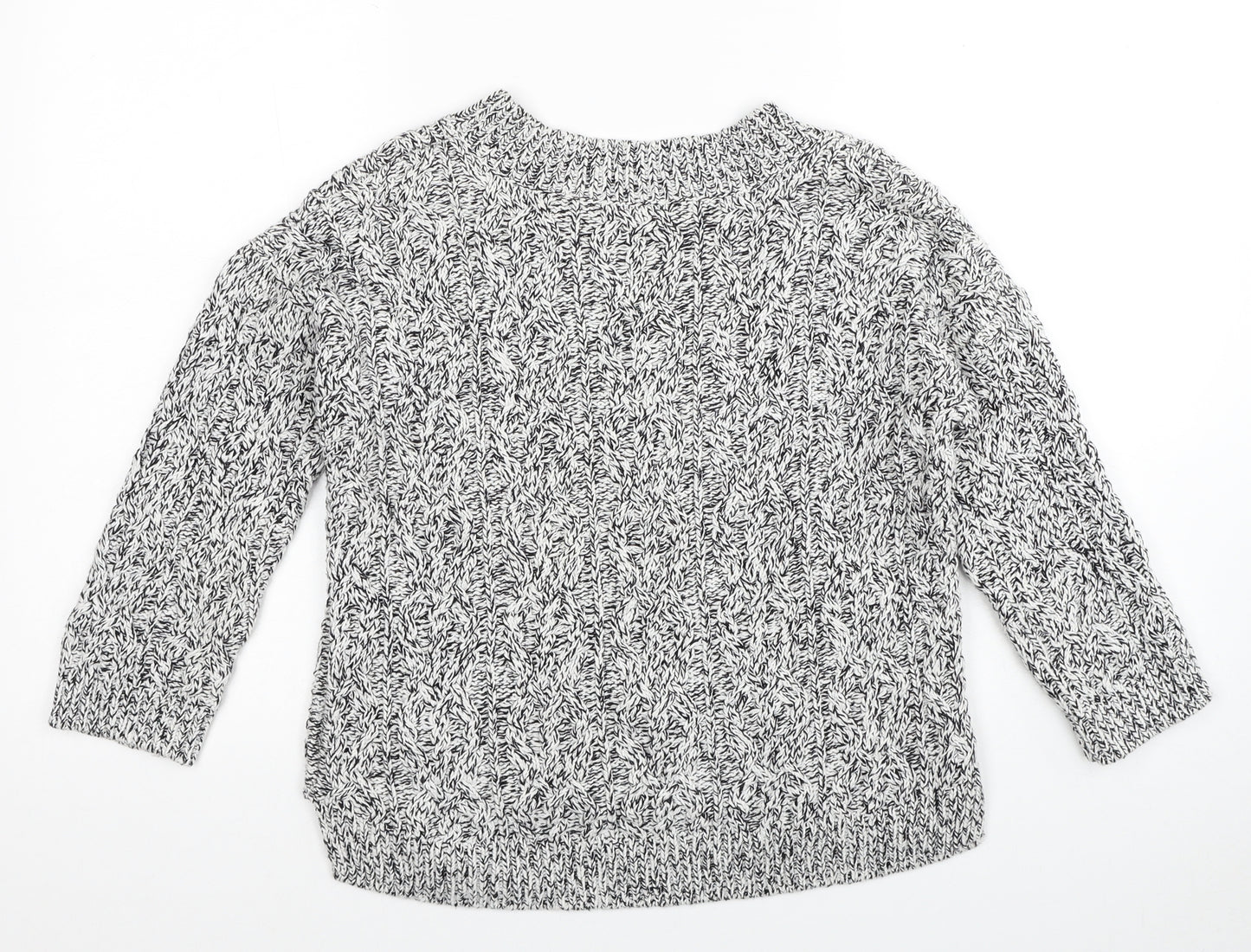 H&M Womens Grey Round Neck Cotton Pullover Jumper Size XS