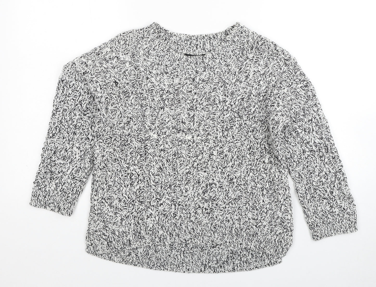 H&M Womens Grey Round Neck Cotton Pullover Jumper Size XS