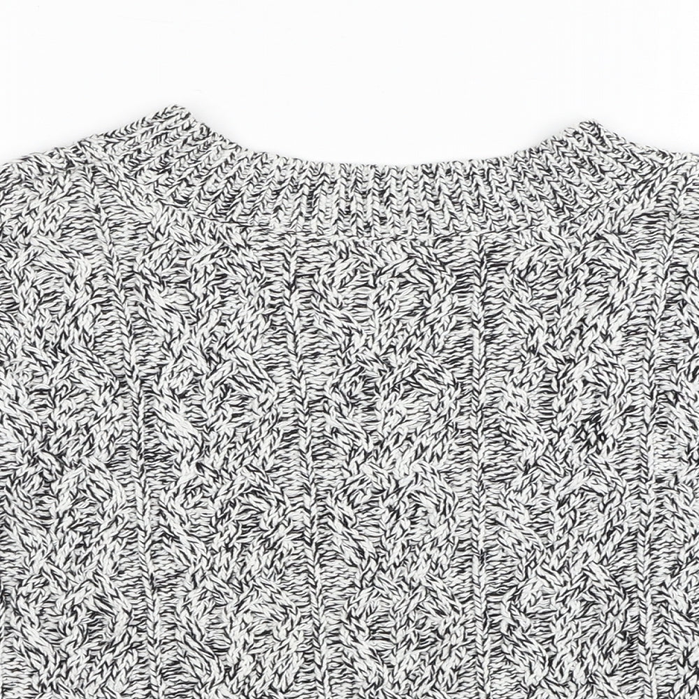 H&M Womens Grey Round Neck Cotton Pullover Jumper Size XS