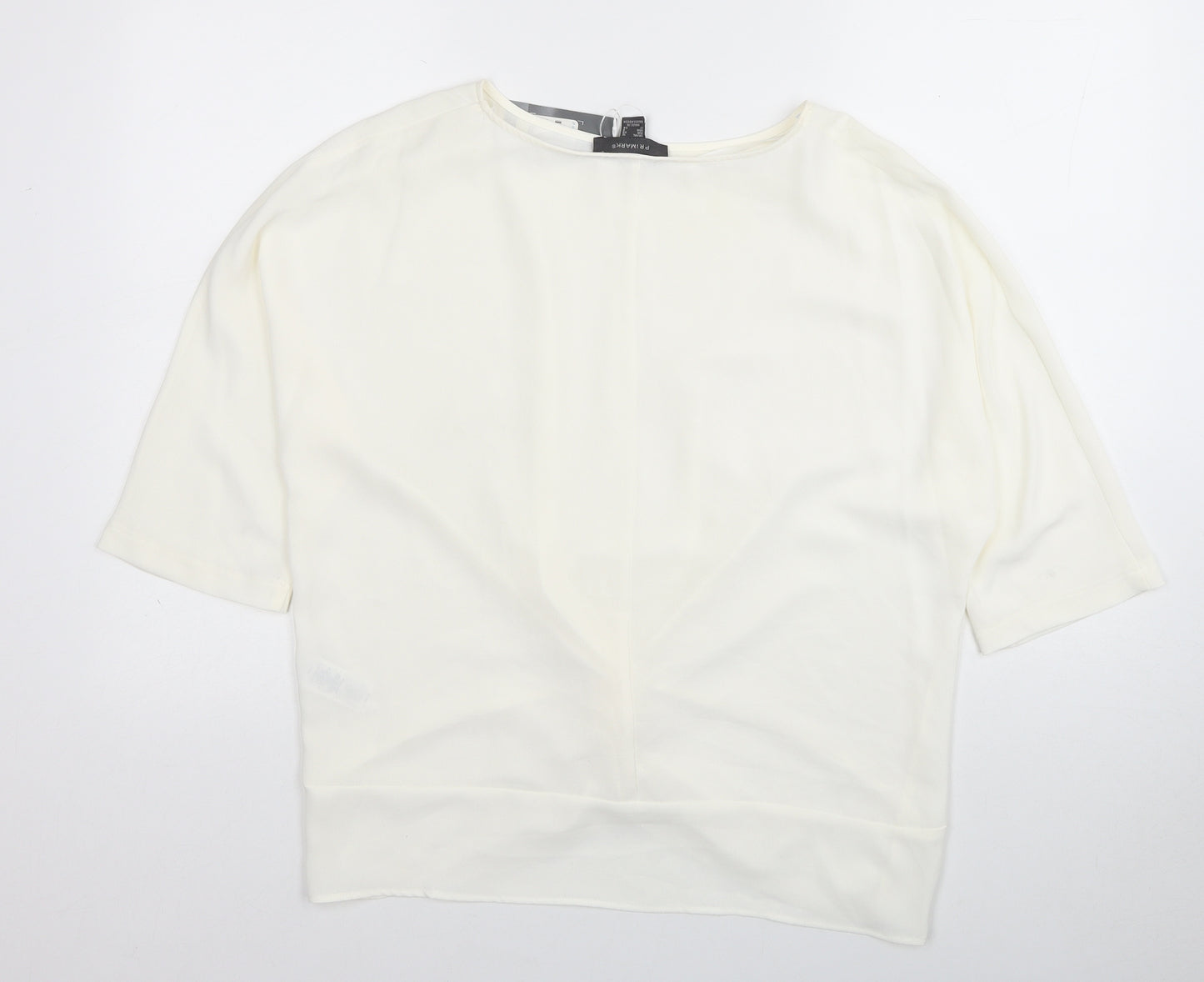 Primark Womens White Round Neck Polyester Pullover Jumper Size 12