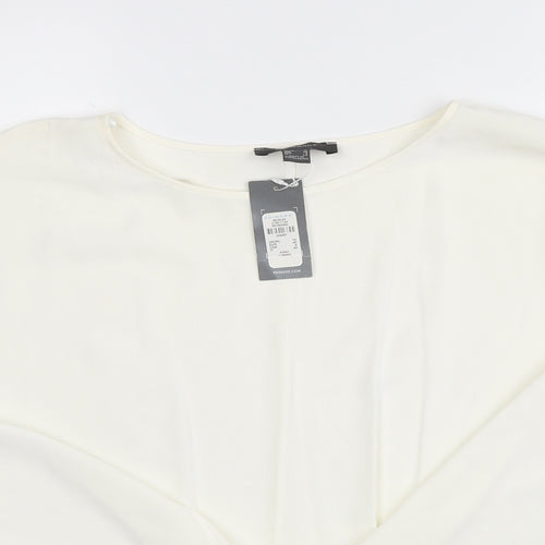Primark Womens White Round Neck Polyester Pullover Jumper Size 12