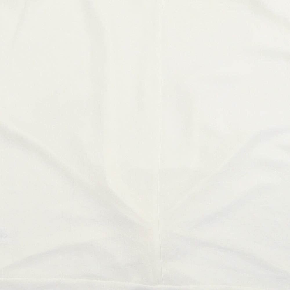 Primark Womens White Round Neck Polyester Pullover Jumper Size 12